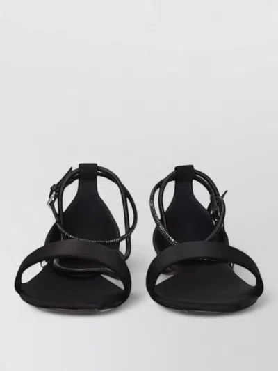 Max Mara Satin Sandals In Black