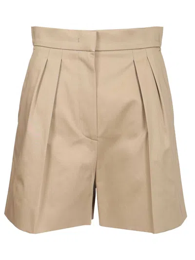 Max Mara Satin Shorts Shirts Beige In Neutral