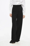 Max Mara Satin Side Banded Leccio Palazzo Pants Grösse 42 In Black
