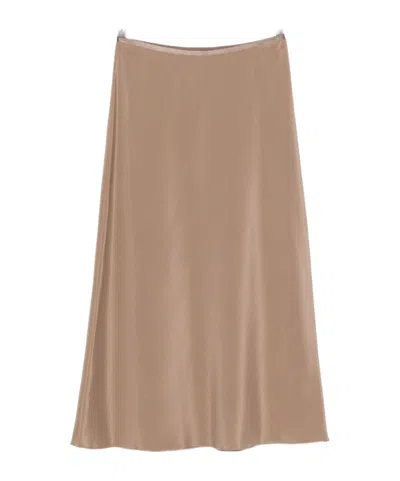 Max Mara Satin Skirt In Brown