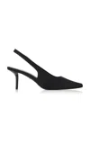 Max Mara Satin Slingbacks In Black