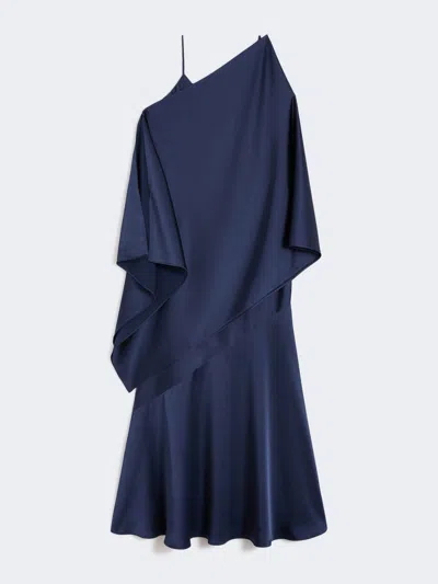 Max Mara Satin Slip Dress In Blue