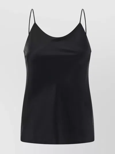 Max Mara Satin Spaghetti Strap Top Design In Blue