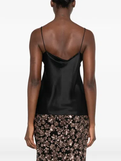 Max Mara Satin Spaghetti-strap Top In Animal Print