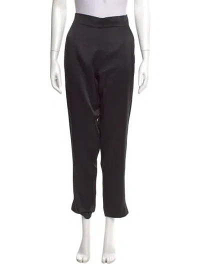 Pre-owned Max Mara Satin Straight Leg Pants In Black