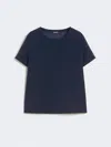 Max Mara Satin T-shirt In Blue