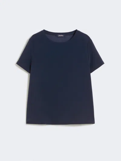 Max Mara Satin T-shirt In Blue