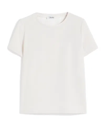 Max Mara Satin T-shirt In White