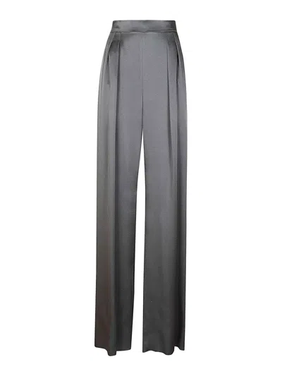 Max Mara Satin Trousers In Grey