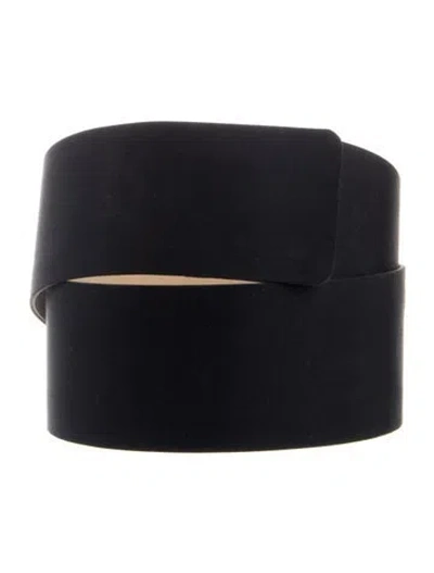 Pre-owned Max Mara Satin Waist Belt In Black