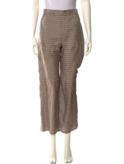 Pre-owned Max Mara Satin Wide Leg Pants In Multi