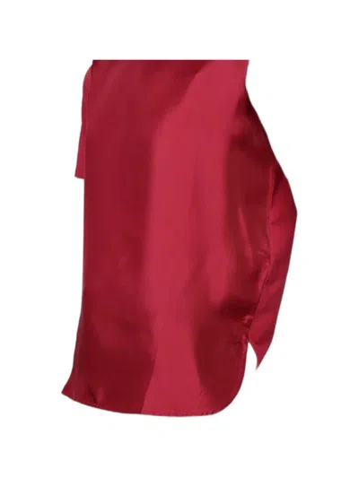 Max Mara Satin-finish Short-sleeve T-shirt In Red