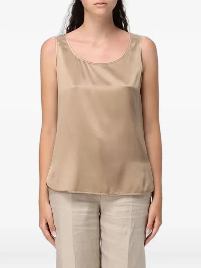 Max Mara Satin-finish Sleeveless Top In Multi