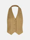 Max Mara 'sauro' Beige Linen Vest