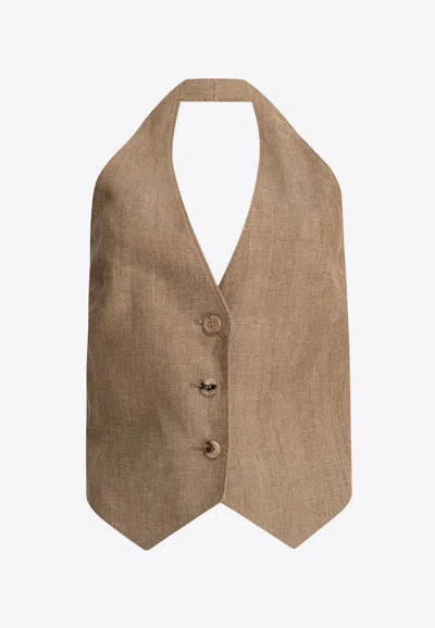 MAX MARA SAURO HALTERNECK VEST