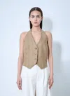 Max Mara Women Sauro Halterneck Waistcoat In Brown