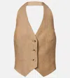Max Mara Knitwear With Button Detailing And Halterneck In Beige