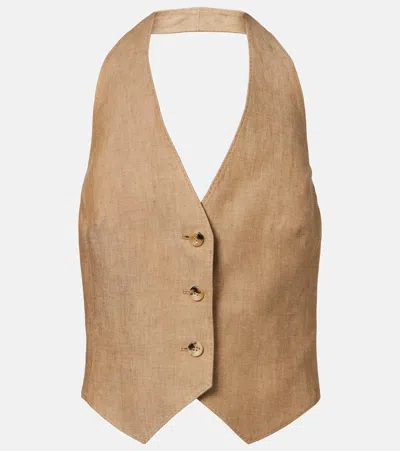 MAX MARA SAURO OPEN-BACK LINEN VEST