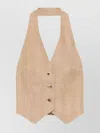 Max Mara Sauro Sleeveless V-neck Halterneck Jacket In Neutrals