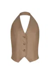 Max Mara Knitwear With Button Detailing And Halterneck