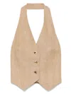 Max Mara Women Sauro Halterneck Waistcoat In Brown