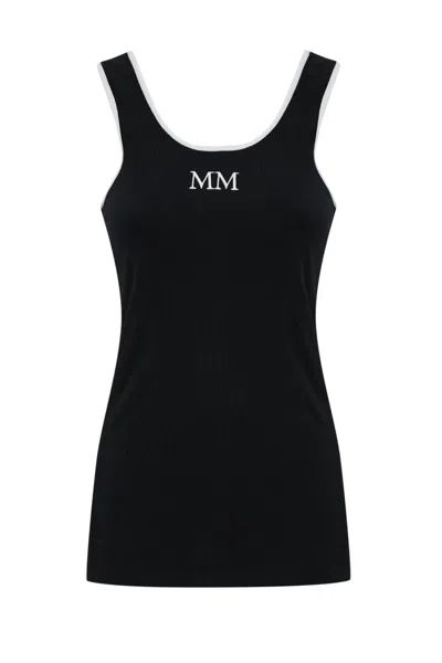 Max Mara Sax Cotton Tank Top In Blu
