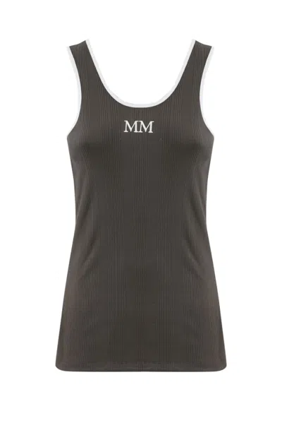 Max Mara Sax Cotton Tank Top In Fango