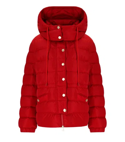 MAX MARA SAX RED HOODED DOWN JACKET