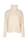 Max Mara Studio Light Pink Wool Blend Scacco Sweater In Neutral