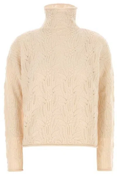 Max Mara Scacco Turtleneck Jumper In Neutrals