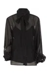 Max Mara Scafati - Striped Silk Chiffon Blouse In Black