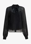 Max Mara Scafati Silk Chiffon Blouse In Black