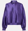Max Mara Silk Shantung Blouse In Purple