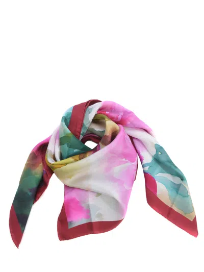 Max Mara Womens Peony Aloel Floral-printed Silk Scarf In Multicolor