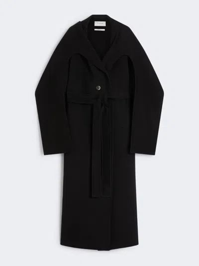Max Mara Scarf-neck Coat In Black