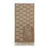 Max Mara Logo Teddy Scarf Fringe Detail In Brown