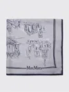 Max Mara Patterned Silk Scarf In Blue