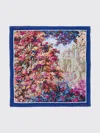Max Mara Printed Silk Square Scarf In Blue