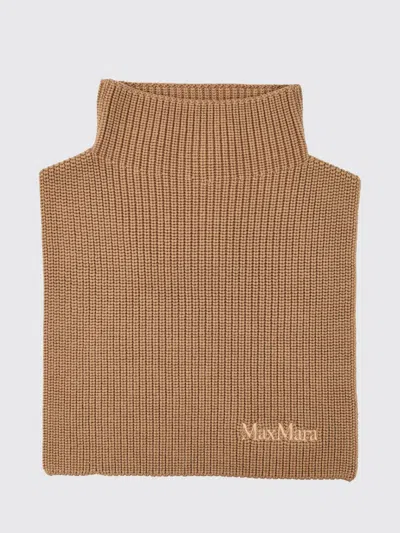 Max Mara Ribbed High-neck Virgin-wool Scarf In Brown