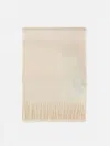 Max Mara Fringed Wool Scarf In Neutral