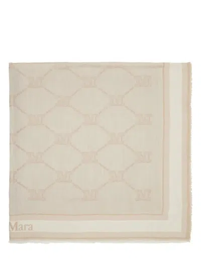 Max Mara Scarf Wool In Beige