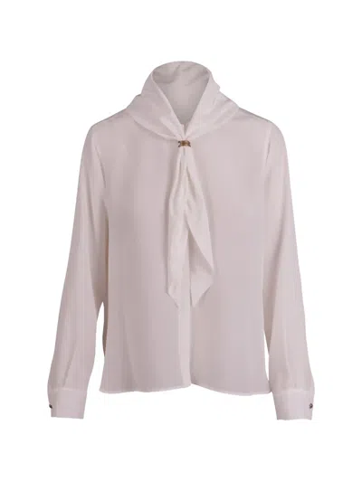 Max Mara Scarf-detail Long-sleeve Blouse In Pink
