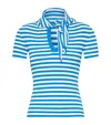 Max Mara Striped-pattern Bow-detail T-shirt In Blue