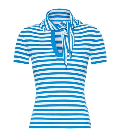 MAX MARA MAX MARA SCARF-DETAIL STRIPE T-SHIRT