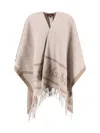 Max Mara Fringed Scarf Soft Texture In Neutral