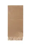 Max Mara Monogram Fringed-edge Cashmere Scarf In Brown
