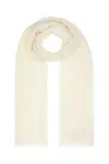 Max Mara Ivory Silk And Wool Scarf In Beige