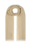 Max Mara Scarf Wool Blend Monogram Pattern In Beige Gold