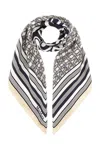 Max Mara Printed Silk Foulard In Bluette