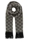 Max Mara Logo Scarf With Embroidered Design And Fringes In Multi